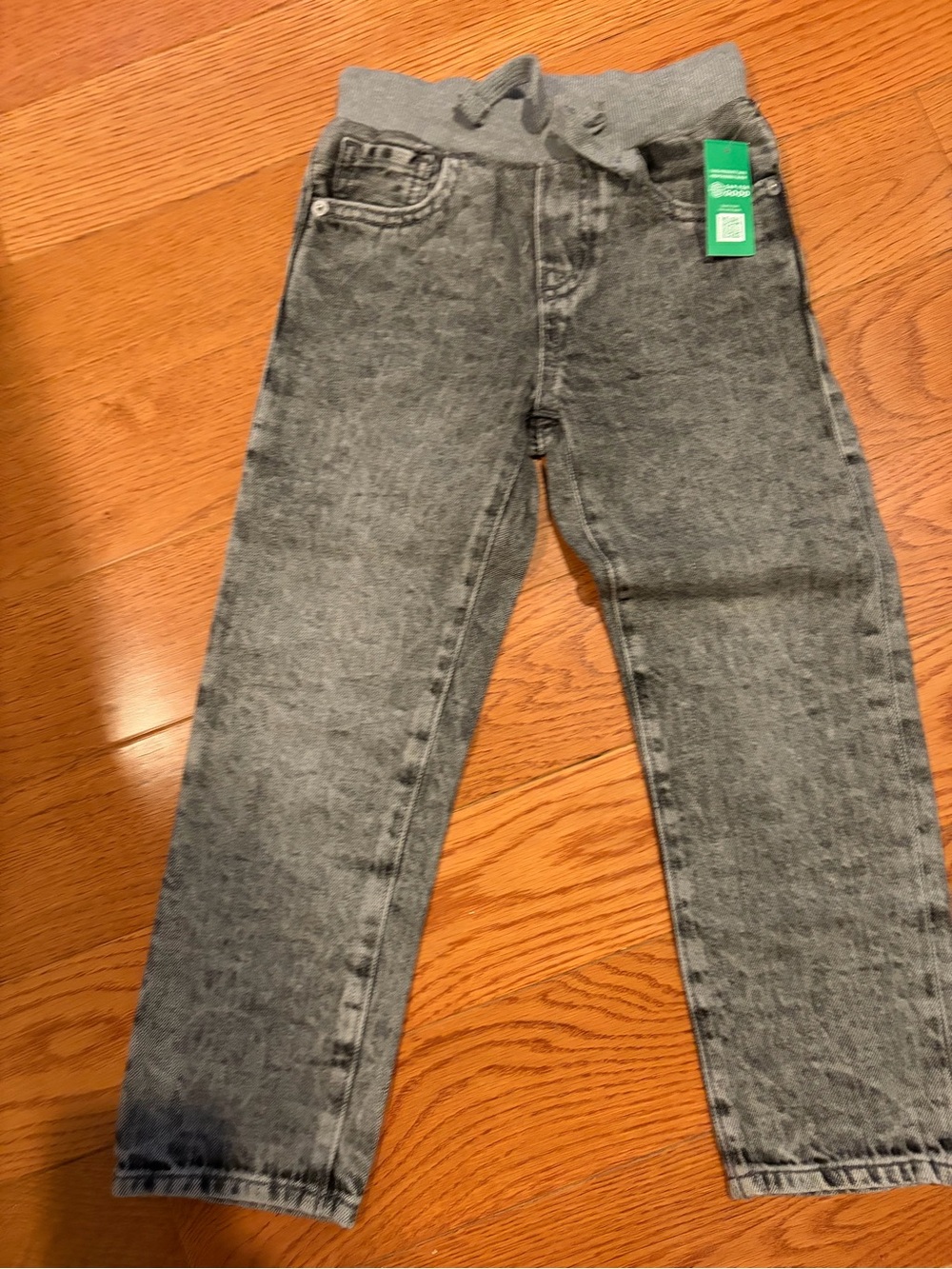 GAP Kids’ Gray Straight-Leg Jeans with Knit Waist